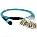 Stock 1 Meter 12 Fiber 1 X 12 MPO Female to 12 X LC Simplex Multimode 10/40/100 GIG OM4 50/125 OFNP Plenum Rated Fiber Optic Fanout Cable Assembly - Method A Straight Through