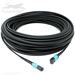 Stock Indoor/Outdoor 30 Meter 12 Fiber (1 X 12) MPO Female to MPO Female Multimode 10/40/100 GIG OM4 50/125 LSZH Rated Fiber Optic Trunk Cable - Method B (Fully Flipped) by QuickTreX