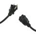 25 Ft Black Power Cord with NEMA 5-15P to 5-15R Connectors and 16/3 AWG Conductors (AC125V / 13A / 1625W) - RoHS Compliant and UL Approved