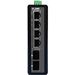 QuickTreX&reg; 6 Port Unmanaged Industrial Hardened Gigabit PoE+ Switch with 4 x GIG PoE+ RJ45 30/15.4W Ports and 2 x SFP GIG Ports - IP40, Din Rail Mount, RoHS Compliant