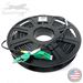 Stock 100 Ft Tactical Indoor/Outdoor Armored Singlemode 9/125 Duplex Fiber Optic Patch Cable w/ LC APC (Angle Polish) Uniboot Connectors, Corning® Glass, Mini Cable Reel, and Ultra Flexible Jacket - Made in the USA by QuickTreX®